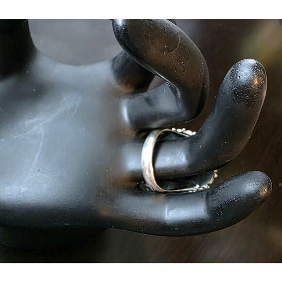 Vintage Lapis Lazuli Sterling Silver Ring | Size 8.5 | Boho Statement Jewelry - Picture 6 of 7